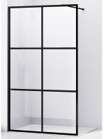 Душевая перегородка Abber AG62100B 100x200 профиль Черный стекло прозрачное