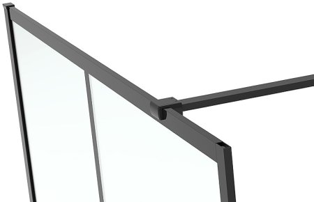 Душевая перегородка Abber AG62100B 100x200 профиль Черный стекло прозрачное 