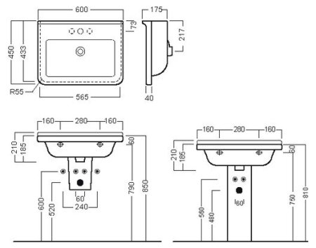 Раковина Hatria Erika Pro 60 см 