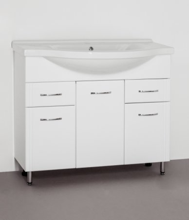 Тумба под раковину Style Line Эко Стандарт 26 Эльбрус 100 Белый глянец 