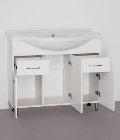 Тумба под раковину Style Line Эко Стандарт 26 Эльбрус 100 Белый глянец 