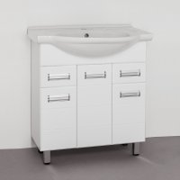 Тумба под раковину Style Line Ирис 75 Белый глянец