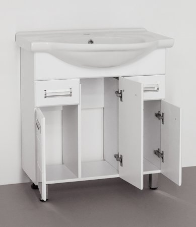 Тумба под раковину Style Line Ирис 75 Белый глянец 