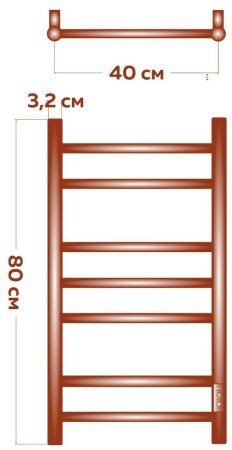 Полотенцесушитель электрический (лесенка) Bauedge Stil DB-0036, 40x80 см 