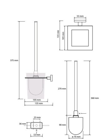 Ершик Bemeta Niki 153113012 подвесной, хром/белый 