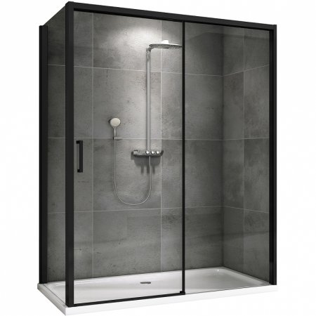 Душевой уголок Abber Komfort 140x90 AG93140B-S92B профиль Черный стекло прозрачное 