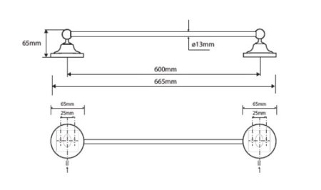 Полотенцедержатель Bemeta Retro 144304042 хром 