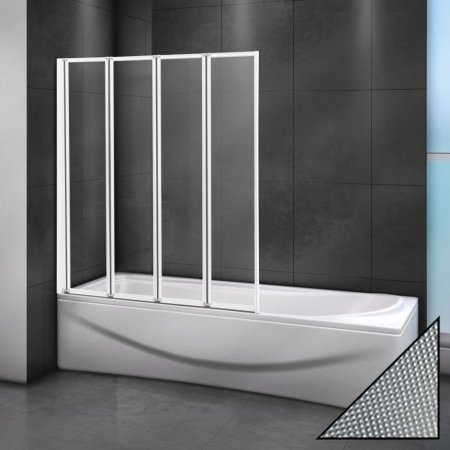 Шторка на ванну Cezares Relax V-4-90/140-P-Bi-L стекло punto 