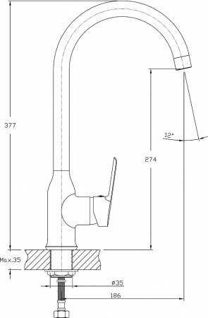 Смеситель для кухонной мойки Rush Victoria VI7135-23 