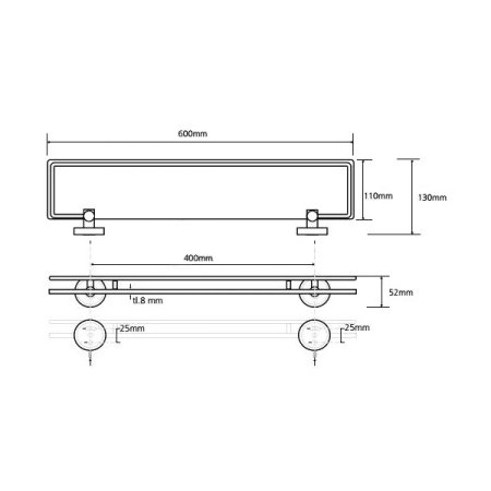 Полка Bemeta Trend-I 104102208b хром/черный 
