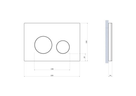 Кнопка смыва Cersanit Twins 64116 стекло, белая 
