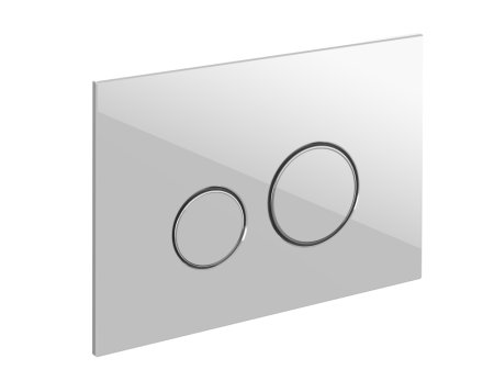 Кнопка смыва Cersanit Twins 64116 стекло, белая 