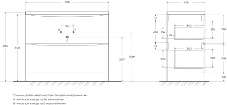 Тумба с раковиной BelBagno ACQUA-1000-2C-PIA-BL 