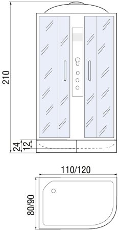Душевая кабина River Dunay 110x80 MT L 10000001093 с поддоном 
