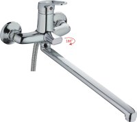 Смеситель однорычажный для ванны длинный излив HAIBA HB2213 хром