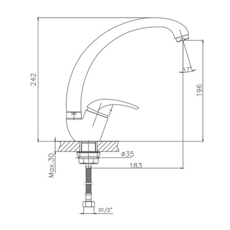 Смеситель однорычажный для кухни HAIBA CRON CN4129-2 