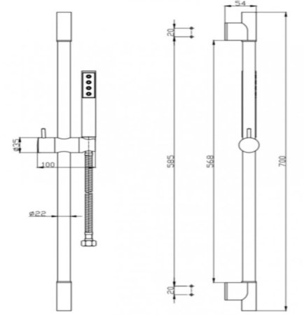 Душевой гарнитур BelBagno UNO UNO-SAL-CRM Хром 