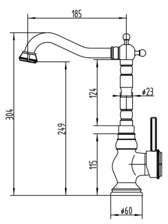 Смеситель Zorg Antic A 305K-SL для кухонной мойки 