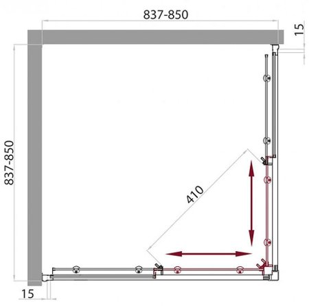 Душевой уголок BelBagno Uno 85х85 UNO-195-A-2-85-P-Cr профиль Хром стекло рифленое 