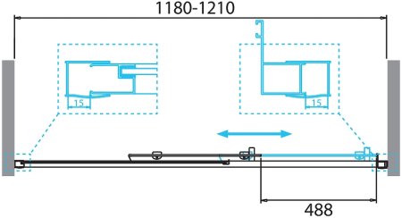 Душевая дверь BelBagno Due 120 DUE-BF-1-120-C-Cr профиль Хром стекло прозрачное 