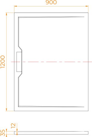 Душевой поддон прямоугольный RGW STE MB Черный мрамор  900x1200 