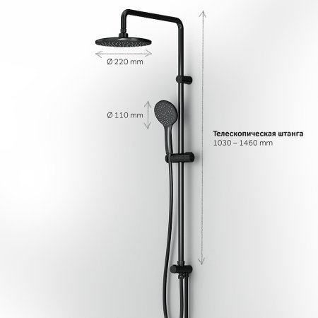 Душевая система AM.PM Gem F0790022 Черная 