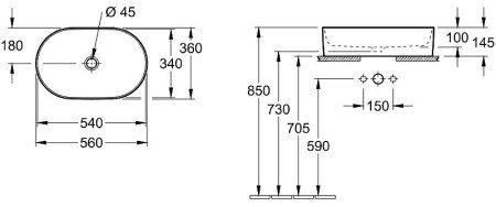 Раковина-чаша Villeroy&Boch Collaro 56 4A195601 Альпийский белый 
