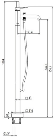 Смеситель для ванны Gattoni Ely 8808/88C0 Хром 