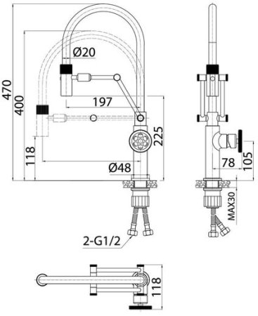 Смеситель для кухни IDDIS с гибким изливом Grange (GRABLFLi05) 