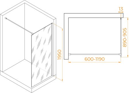 Душевая перегородка RGW WA-010W 900 
