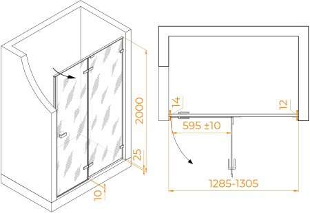 Душевая дверь RGW SV-004Gr 1300 