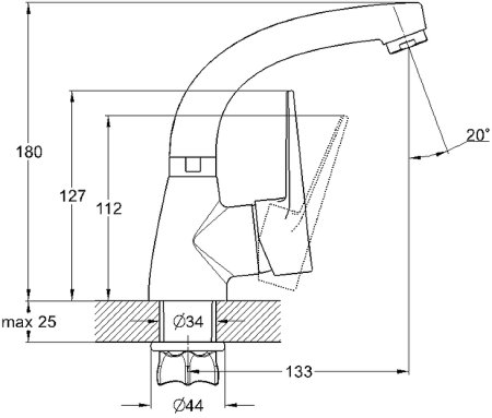 Смеситель для раковины G-Lauf ZOP1-A045 Хром 