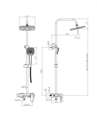 Душевая система RUSH Thira (TR3635-50) 