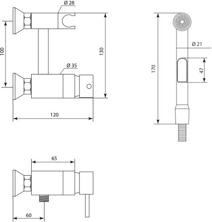 Смеситель Славен с гигиеническим душем Город Д (СЛ-ОД-Д51) 