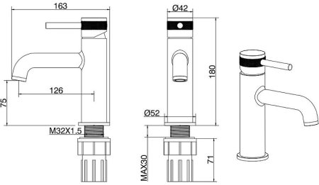 Смеситель для раковины Allen Brau Priority 5.31001-31 Черный матовый 