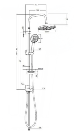 Душевая система Damixa Akita 409110064 хром 
