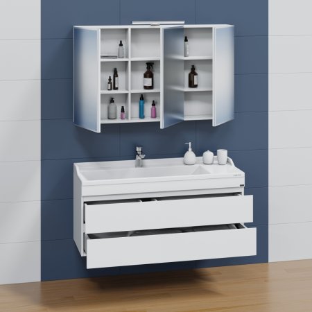 Тумба Санта Марс 120 подвесной с раковиной Сириус 120 