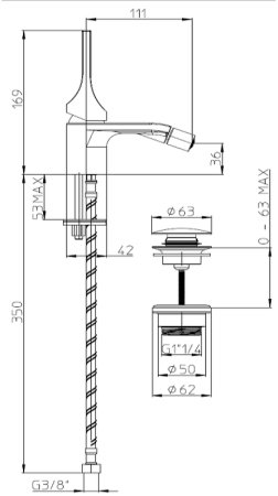 Смеситель для биде Bossini Apice E89601.045 Белый матовый 