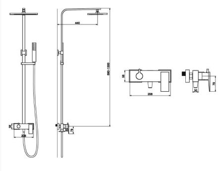 Душевая система Omnires Parma PM7444 хром 