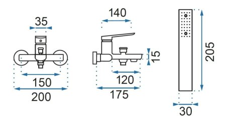 Смеситель для ванны Rea Creek REA-B9667 
