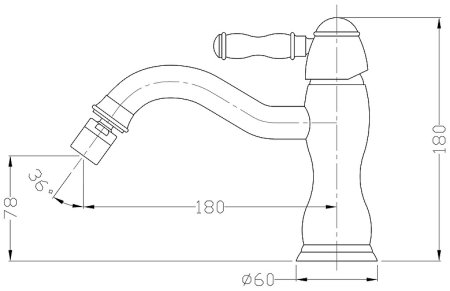 Смеситель для биде Bronze de Luxe Tiffany 1902CR Хром 