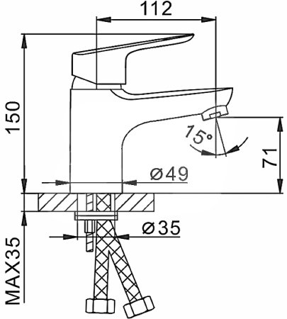Смеситель для раковины Frap H703 F10703-B Хром 