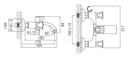 Смеситель D&K Grimm Hessen DA1383201 для ванны с душем 