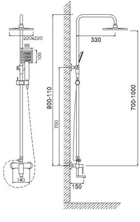 Душевая система Сантаком stOmega 7706 Хром 
