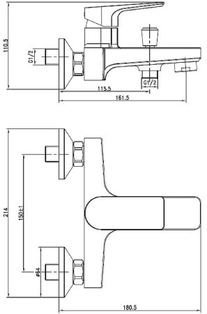 Смеситель для ванны Cersanit Nature 63064 Хром 