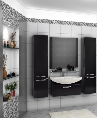 Тумба под раковину Aquaton Ария 80 1A141701AA950 подвесная Черная 