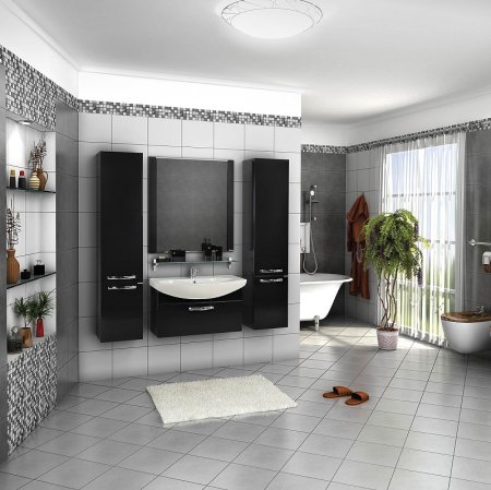 Тумба под раковину Aquaton Ария 80 1A141701AA950 подвесная Черная 