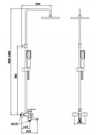 Душевая система GANZER GZ06061D (GZ25066D) BRONZE 