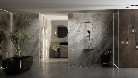 Душевая система Vincea Inspire VSFS-3I12TMB с термостатом Черная матовая 