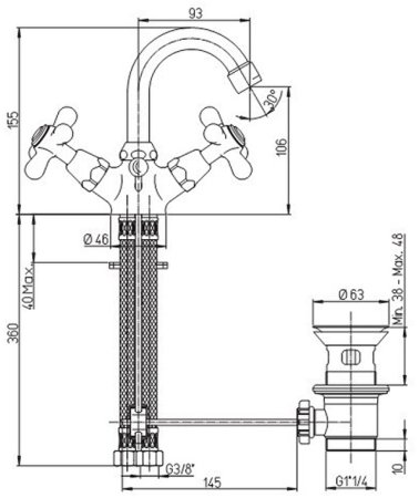 Смеситель для биде Paini Liberty 17F3251KM Старая бронза 